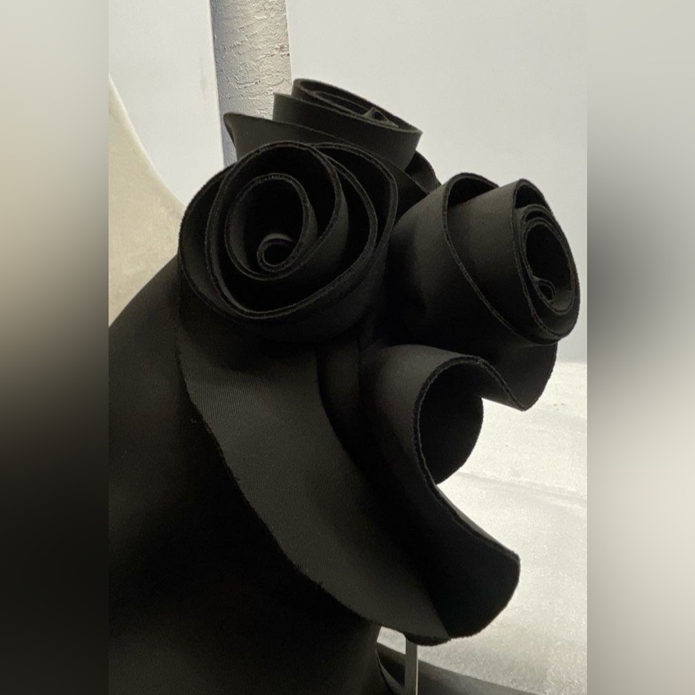 ELIZA J ONE SHOULDER ROSETTE DRESS, NWT, BLACK, Size  8 - Picture 4 of 8